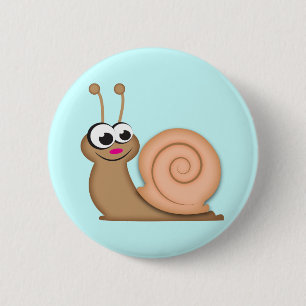 Bóton Redondo 5.08cm Caracol bonito dos desenhos animados
