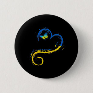 Bóton Redondo 5.08cm Cardíaca Ucrânia Borboleta Ucraniana Bandeira I St