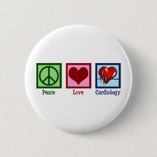 Bóton Redondo 5.08cm Cardiologia de Paz e Amor Cirurgião Cardíaco Bat