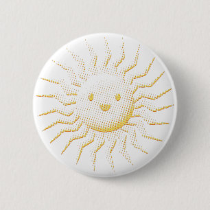 Bóton Redondo 5.08cm Caricatura Sorrindo Face Solar