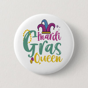 Bóton Redondo 5.08cm Carnaval da Princesa Funny Mardi Gras