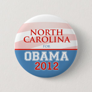 Bóton Redondo 5.08cm CAROLINA DO NORTE para Obama 2012