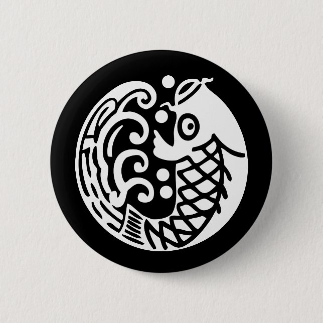 Bóton Redondo 5.08cm Carpa com onda (Frente)