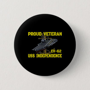 Bóton Redondo 5.08cm Carrier Uss Independência Cv-62 Veteranos Dia Pai