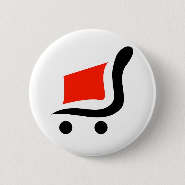 Bóton Redondo 5.08cm carrinho de compras abstrato (Frente)