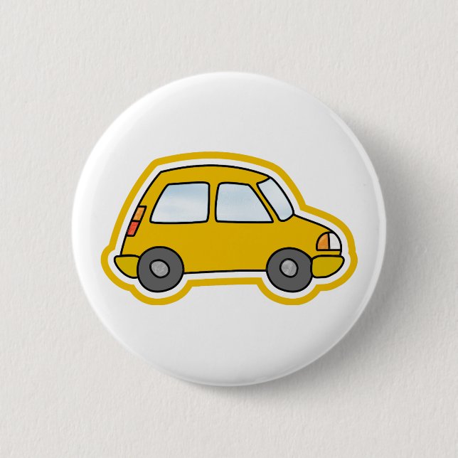 Bóton Redondo 5.08cm Carro Amarelo (Frente)