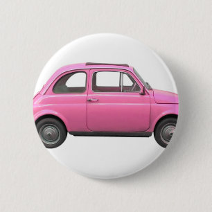 Bóton Redondo 5.08cm Carro cor-de-rosa do italiano do vintage de Fiat