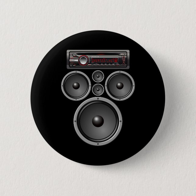 BÓTON REDONDO 5.08CM CARRO STEREO AUTO-FALANTES SISTEMA AUDIO HALLOWEUS (Frente)