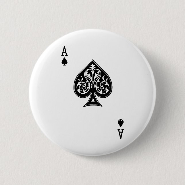 Bóton Redondo 5.08cm Cartão Ace Poker (Frente)