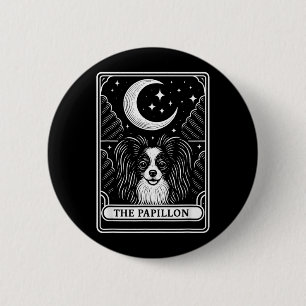 Bóton Redondo 5.08cm Cartão de Tarot da Mãe do Cão Papillon Lua Crescen