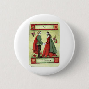 Bóton Redondo 5.08cm "Cartão de tarot dos amantes"