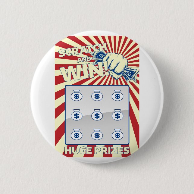 Bóton Redondo 5.08cm Cartão do risco do loto (Frente)