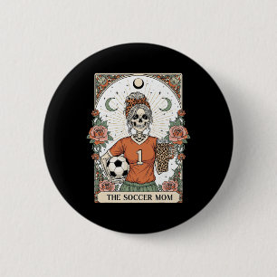 Bóton Redondo 5.08cm Cartão Tarot Esqueleto da Mãe Futebolista Mãe Fute