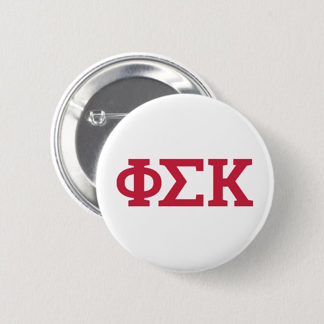 Bóton Redondo 5.08cm Cartas Phi Sigma Kappa (Frente & Verso)