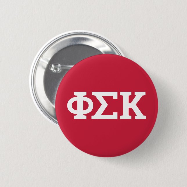 Bóton Redondo 5.08cm Cartas Phi Sigma Kappa (Frente & Verso)