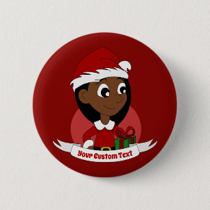 Bóton Redondo 5.08cm Cartografia da menina de Natal