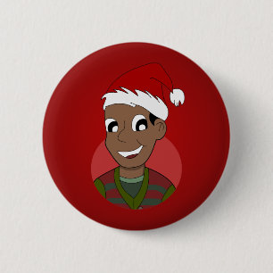 Bóton Redondo 5.08cm Cartografia de cara de Natal