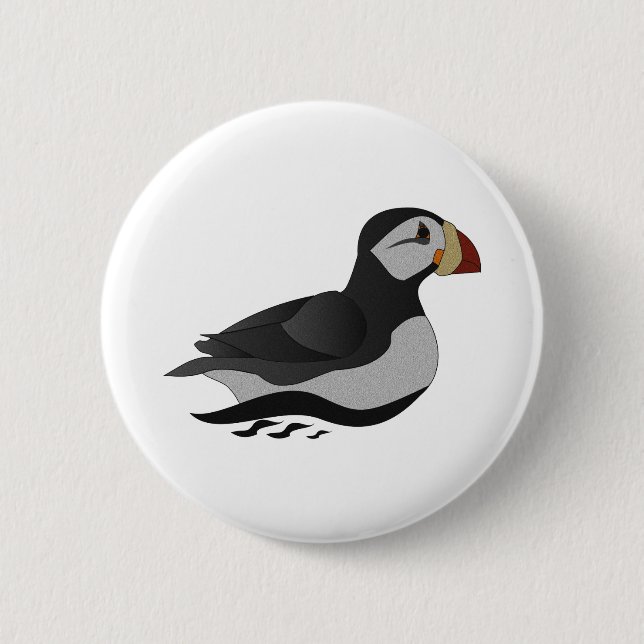 Bóton Redondo 5.08cm Cartografia de Nadação de Puffin Cavalo Adorável (Frente)