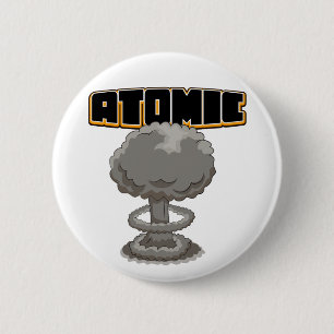 Bóton Redondo 5.08cm Cartoon atômico de cogumelo-cloud