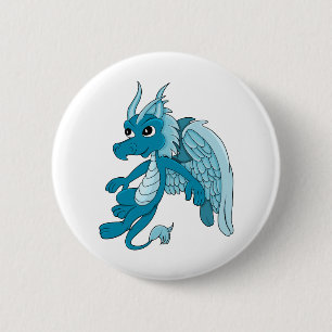 Bóton Redondo 5.08cm Cartoon Blue Dragon