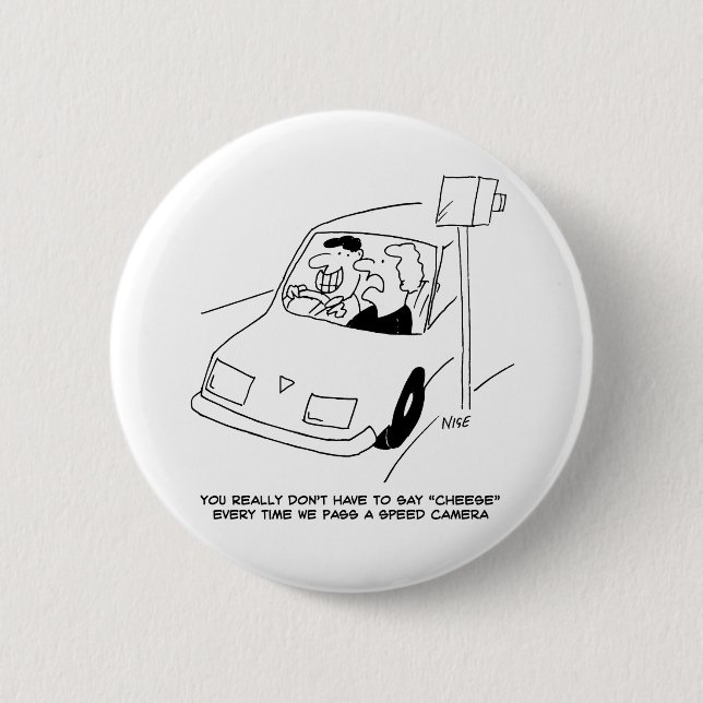 Bóton Redondo 5.08cm Cartoon De Câmera De Velocidade Engraçada Mostra O (Frente)
