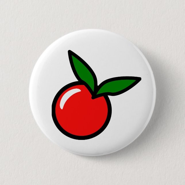 Bóton Redondo 5.08cm Cartoon de cereja da Apple (Frente)