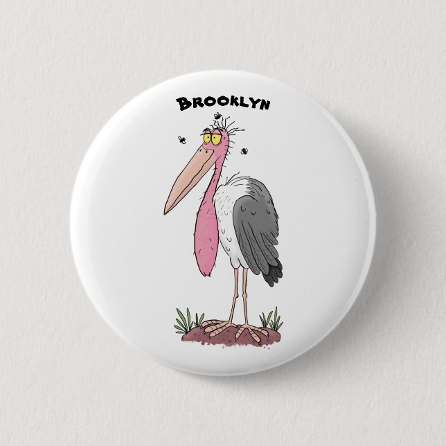 Bóton Redondo 5.08cm Cartoon engraçado marabou (Frente)