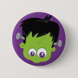 Bóton Redondo 5.08cm Cartoon Frankenstein Halloween Roxo Diversão