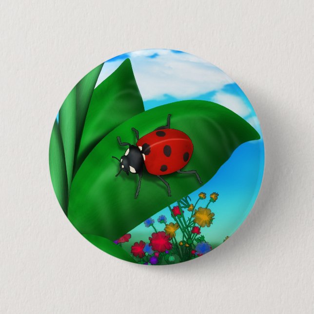 Bóton Redondo 5.08cm Cartoon Lady Bug (Frente)