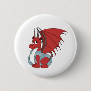 Bóton Redondo 5.08cm Cartoon Red Dragon