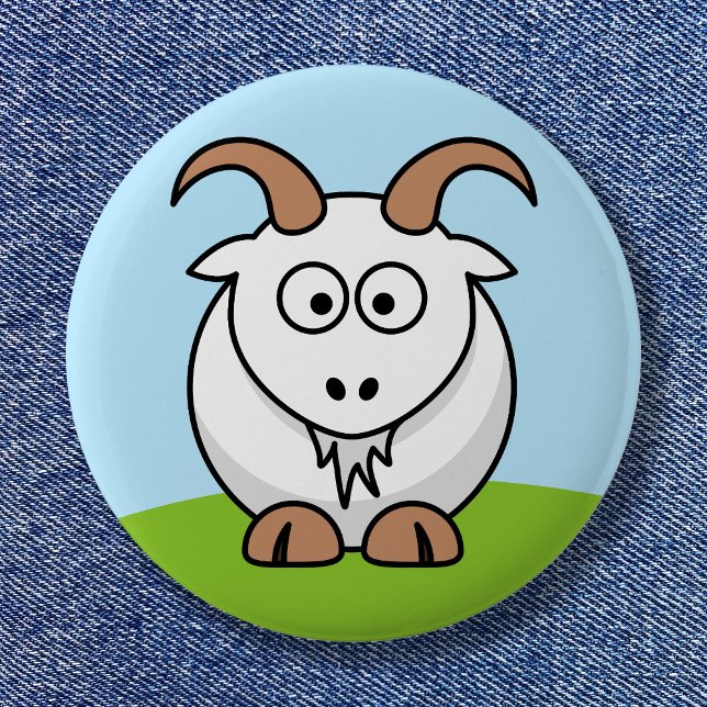 Bóton Redondo 5.08cm Cartoon Saanen Goat (Saanen Goat Button)