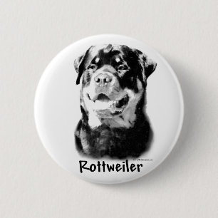 Bóton Redondo 5.08cm Carvão vegetal de Rottweiler - botão