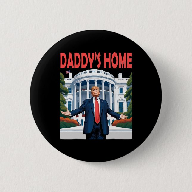 Bóton Redondo 5.08cm Casa Branca de Trump Daddys (Frente)