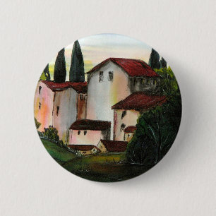 Bóton Redondo 5.08cm Casa de Pueblo Dibujo Toscana itália