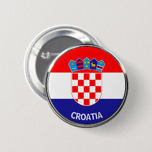 Bóton Redondo 5.08cm Casaco de armas croata, Hrvatski grb