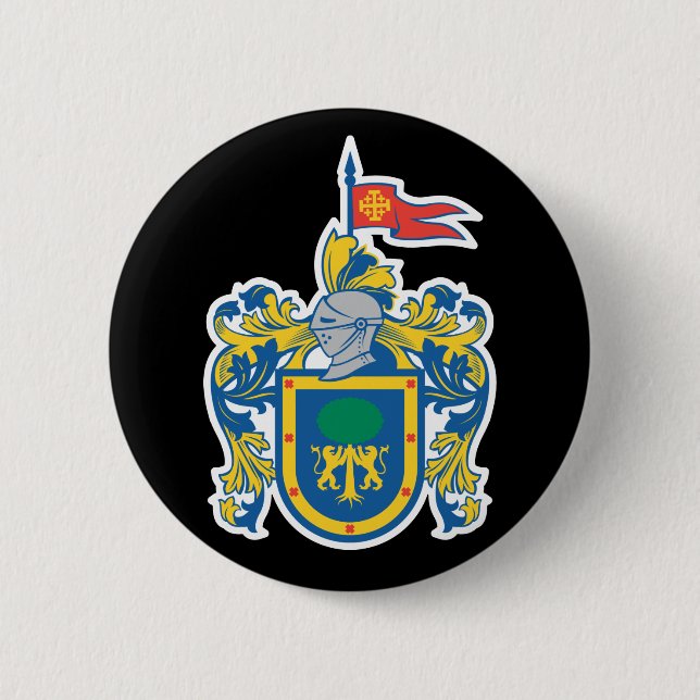 Bóton Redondo 5.08cm Casaco de Armas de Jalisco, México (Frente)