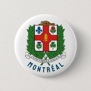 Bóton Redondo 5.08cm Casaco de Armas de Montréal, CANADÁ
