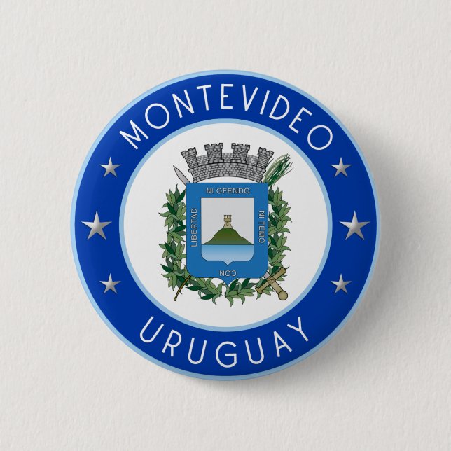 Bóton Redondo 5.08cm Casaco De Armas Montevideu (Frente)