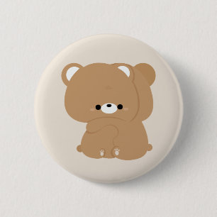 Bóton Redondo 5.08cm Casal de Urso Castanho