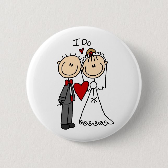 Bóton Redondo 5.08cm Casal Wedding eu faço t-shirt e presentes (Frente)