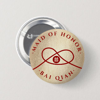 Bóton Redondo 5.08cm Casamento Chic da Equipe de Felicidade Dupla do Re