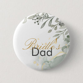 Bóton Redondo 5.08cm Casamento Eucalyptus verde e dourado