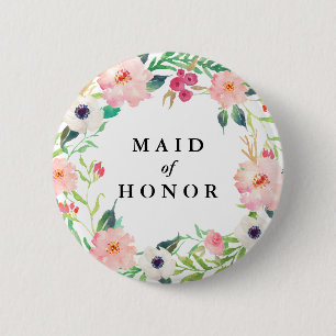 Bóton Redondo 5.08cm Casamento floral da madrinha de casamento do