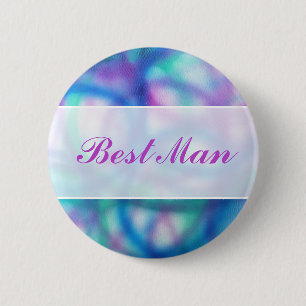 Bóton Redondo 5.08cm Casamento moderno colorido. O melhor homem
