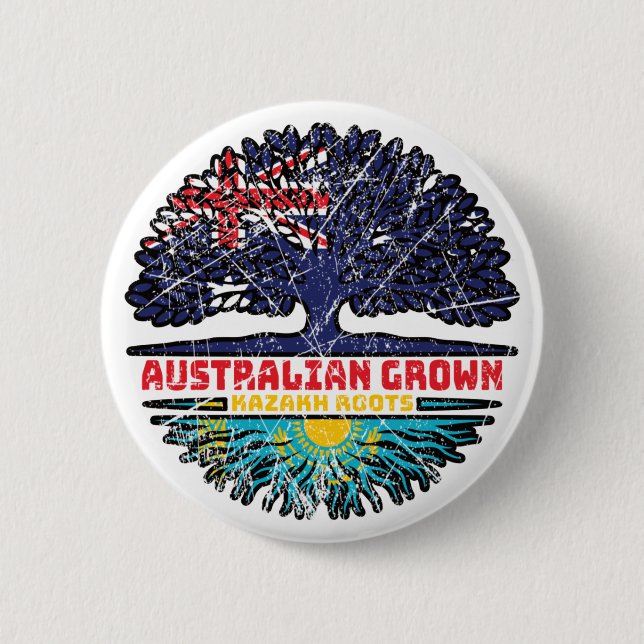 Bóton Redondo 5.08cm Casaquistão Raízes da Árvore Australiana (Frente)