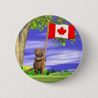 Bóton Redondo 5.08cm Castor e bandeira canadenses