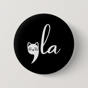 Bóton Redondo 5.08cm Cat Comma La Kamala Harris Para O Presidente 2024;