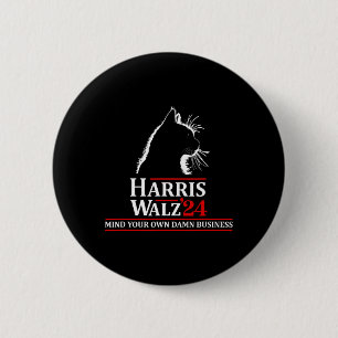Bóton Redondo 5.08cm Cat Harris Walz 2024 Kamala Harris 2024 Tim Walz 2