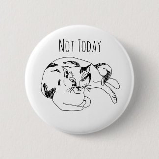 Bóton Redondo 5.08cm Cat Pin – Não Hoje. Arte Minimalista de Linha Dive