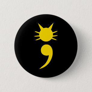 Bóton Redondo 5.08cm Cat Semicolon pode sensibilizar a saúde mental mês